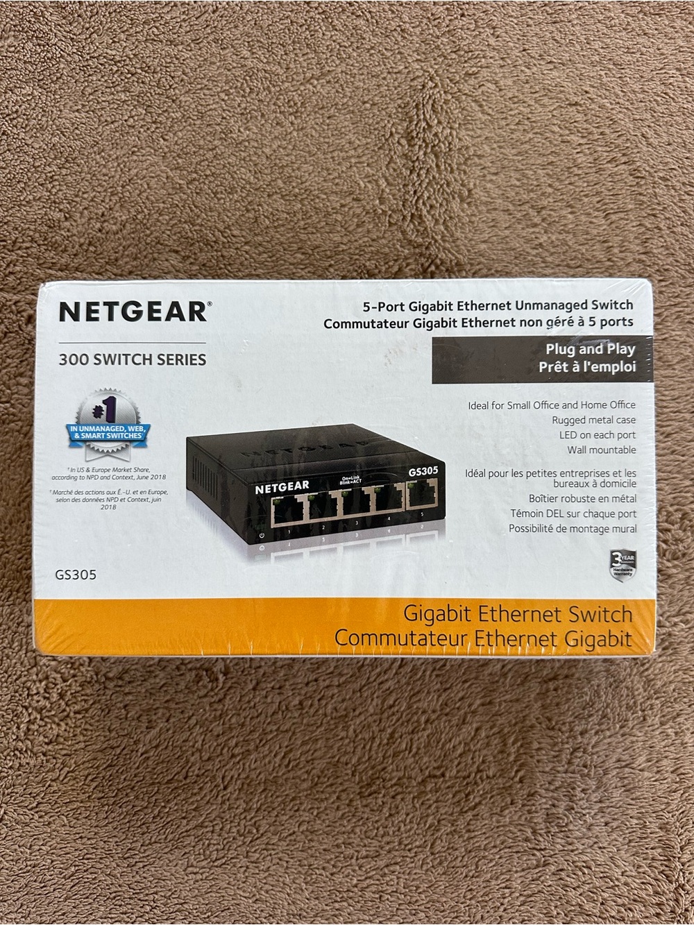 NETGEAR GS305 5-Port Network Switch Gigabit Ethernet - BRAND NEW & SEALED
